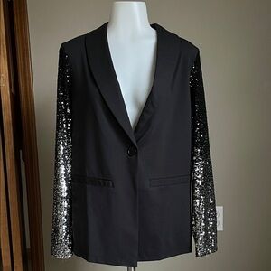 Sequin Sleeve Blazer